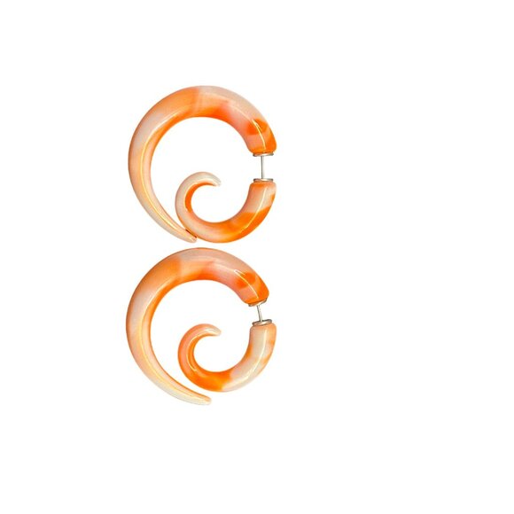 Set Of 4 Pairs Of Fake Guage Earrings In Assorted Colors Resin Material For Wome - Picture 5 of 6